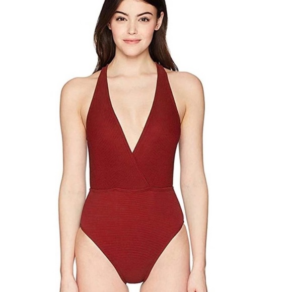 La Blanca Other - NEW LA BLANCA Island Crimson V-Front Cross Back One-Piece Maroon Size 10